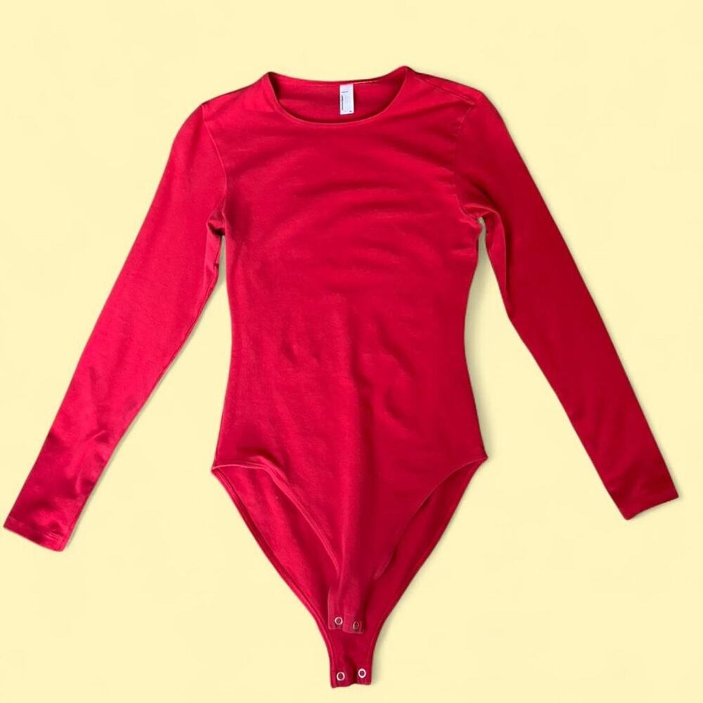 American Apparel (Discontinued Brand) Red Body Suit Made in USA